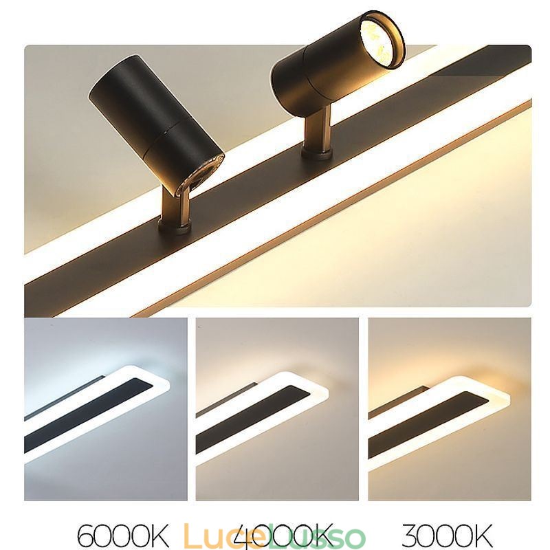 Faretto da soffitto in acrilico lineare da montare a filo