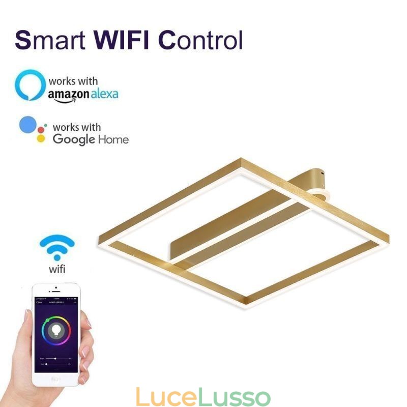 Plafoniera a filo quadrata in acrilico