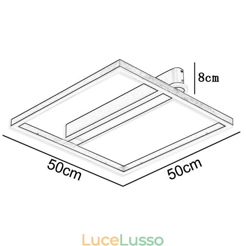 Plafoniera a filo quadrata in acrilico