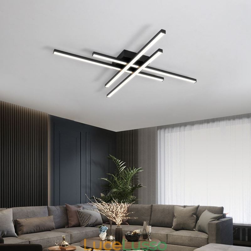 Plafoniera lineare a filo semplice illuminazione acrilica
