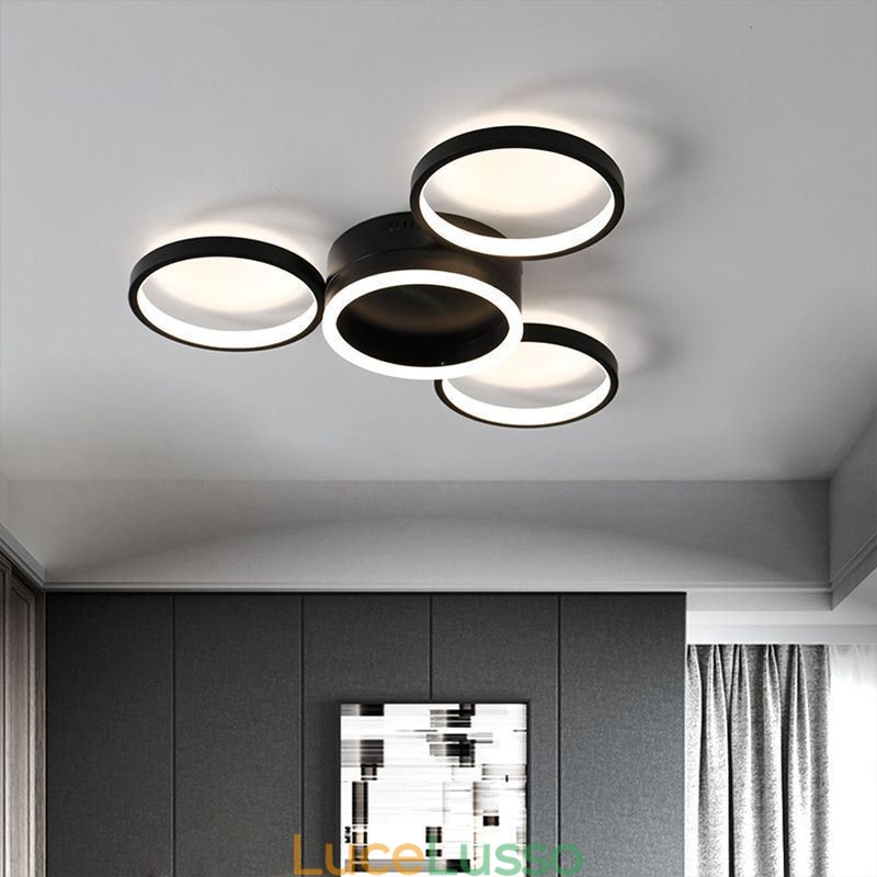 Plafoniera a 4 anelli da soffitto