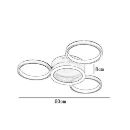 Plafoniera a 4 anelli da soffitto