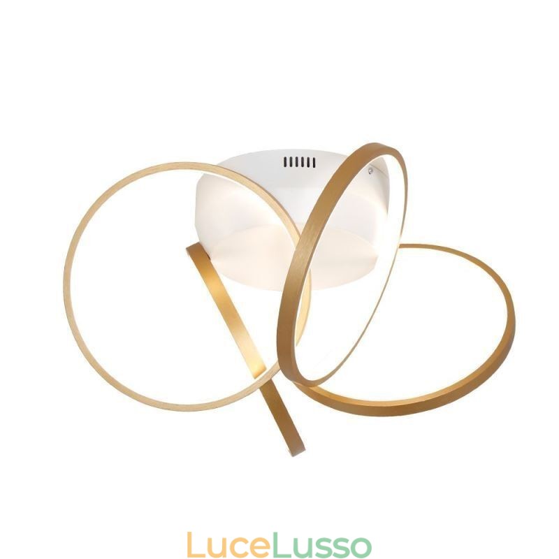 Plafoniera a filo con anello Halo in acrilico