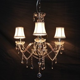 Moderno splendido lampadario a 3 luci con braccio in cristallo