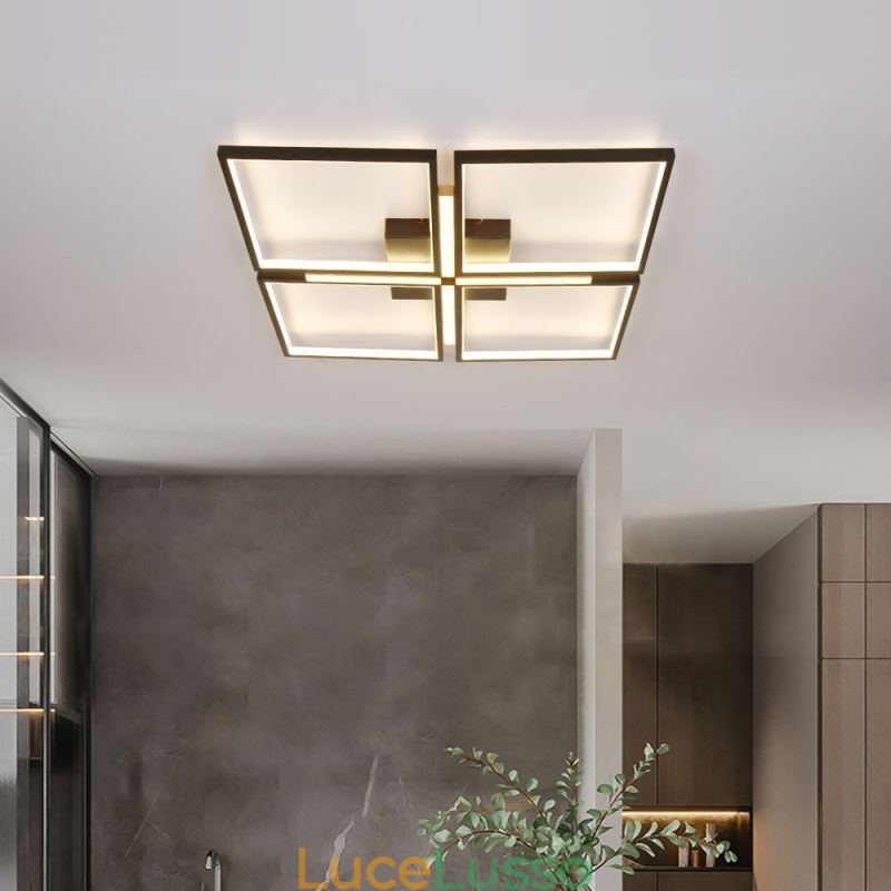 Plafoniera quadrata a filo, luce decorativa in acrilico