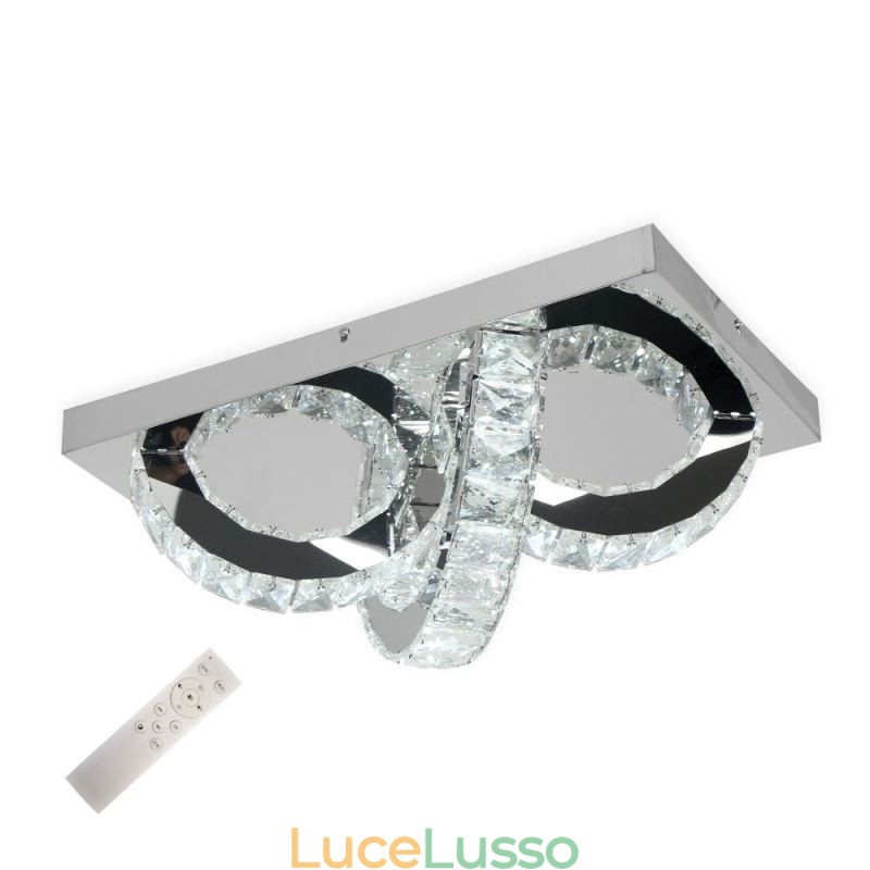 Lampada da soffitto in cristallo a filo semi-anello