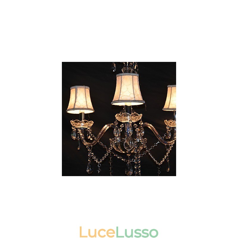 Moderno splendido lampadario a 3 luci con braccio in cristallo