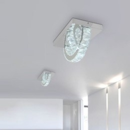 Lampada da soffitto in cristallo a filo semi-anello
