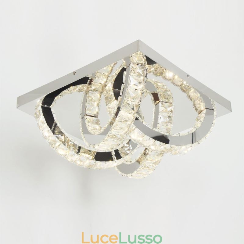 Lampada da soffitto in cristallo a filo semi-anello