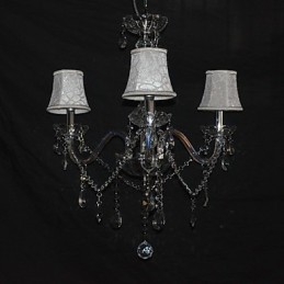 Moderno splendido lampadario a 3 luci con braccio in cristallo