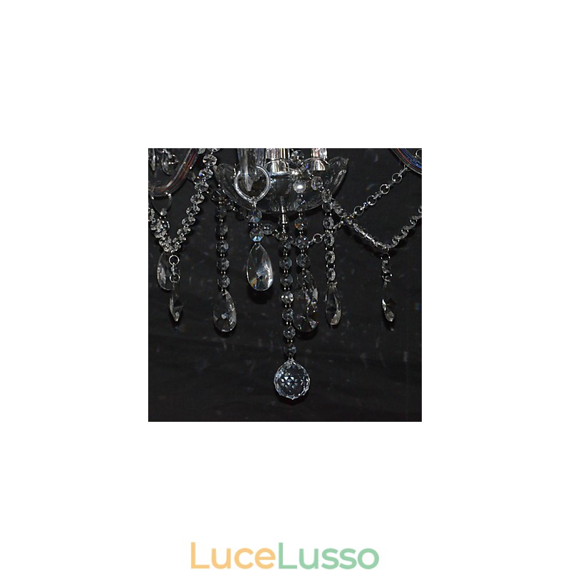 Moderno splendido lampadario a 3 luci con braccio in cristallo
