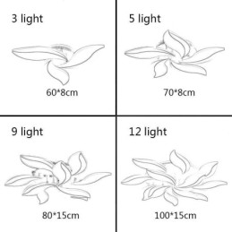 Lampada da soffitto a filo con petalo in acrilico