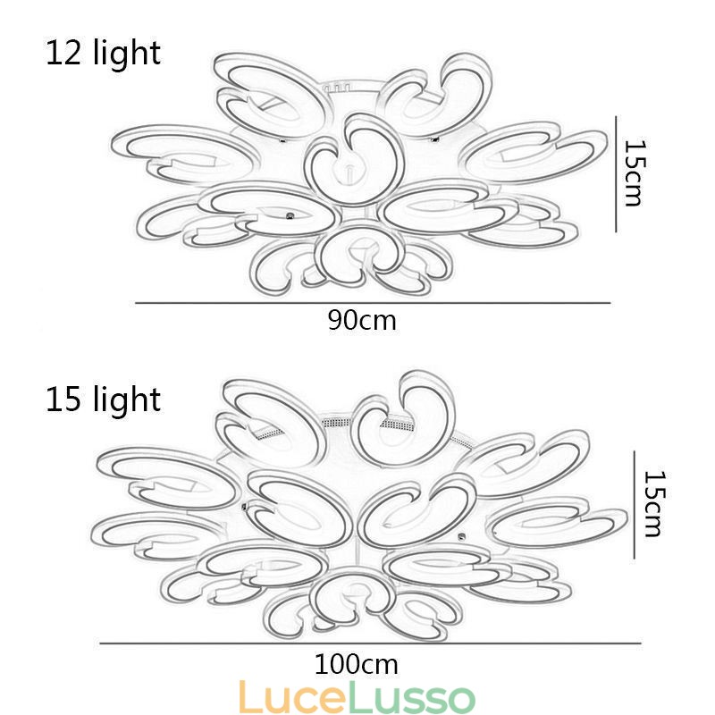 Lampada da soffitto a forma di petalo da montare a filo