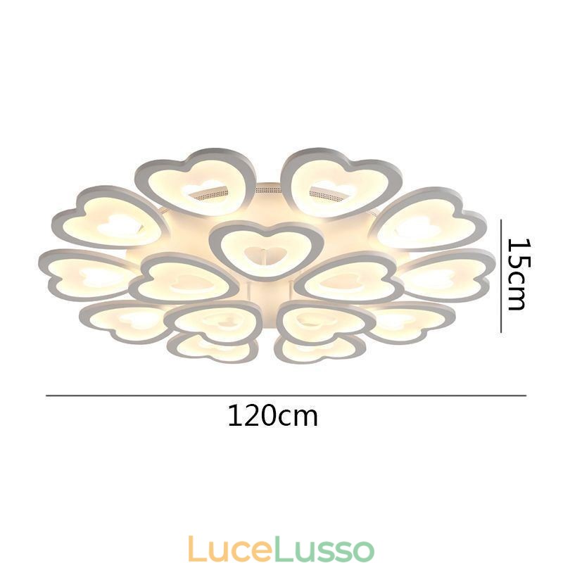 Lampada da soffitto a forma di petalo a forma di cuore, montaggio a filo