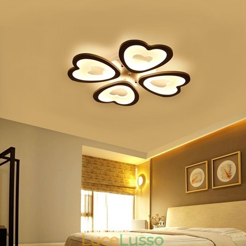 Lampada da soffitto a forma di petalo a forma di cuore, montaggio a filo