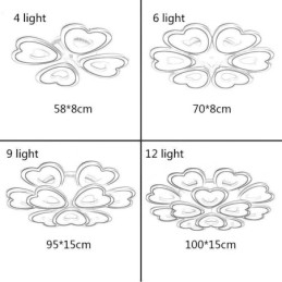 Lampada da soffitto a forma di petalo a forma di cuore, montaggio a filo