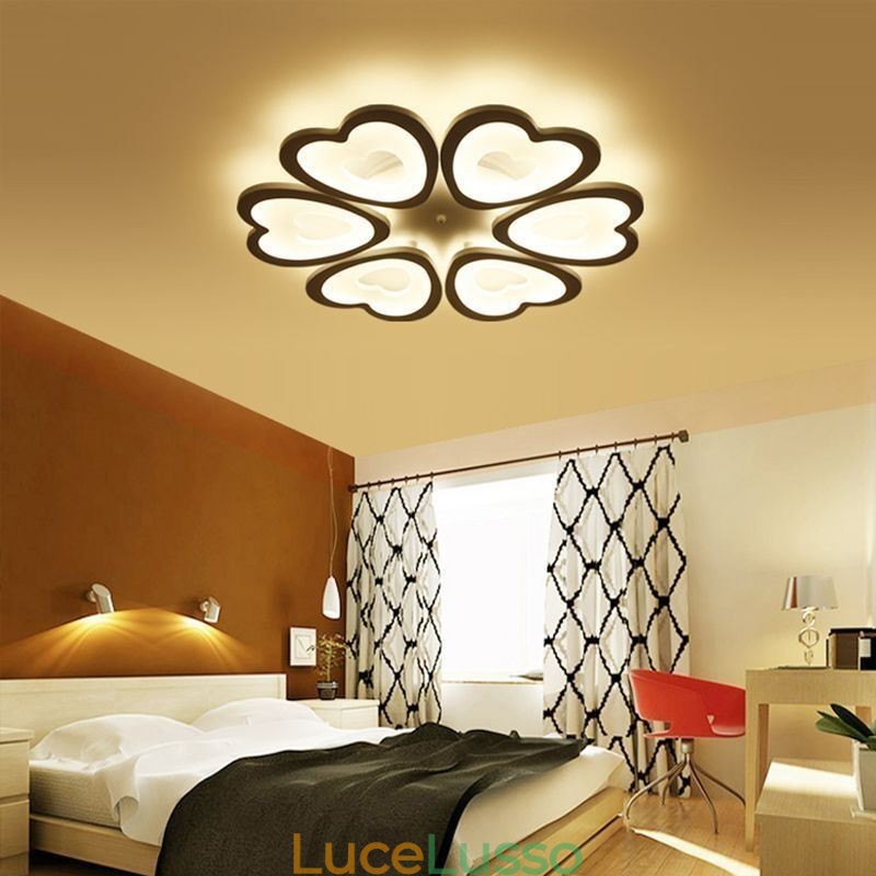 Lampada da soffitto a forma di petalo a forma di cuore, montaggio a filo