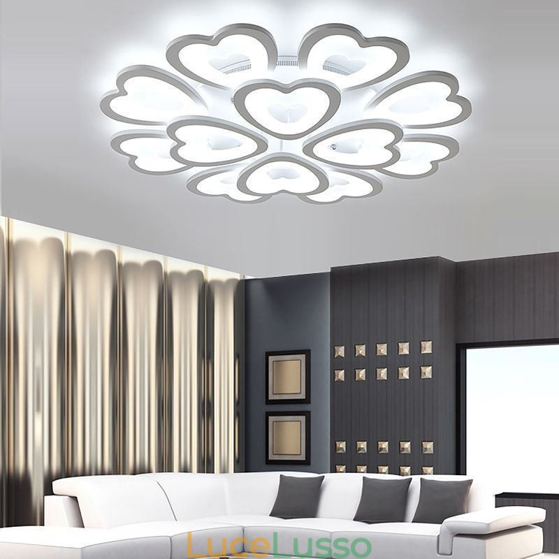 Lampada da soffitto a forma di petalo a forma di cuore, montaggio a filo