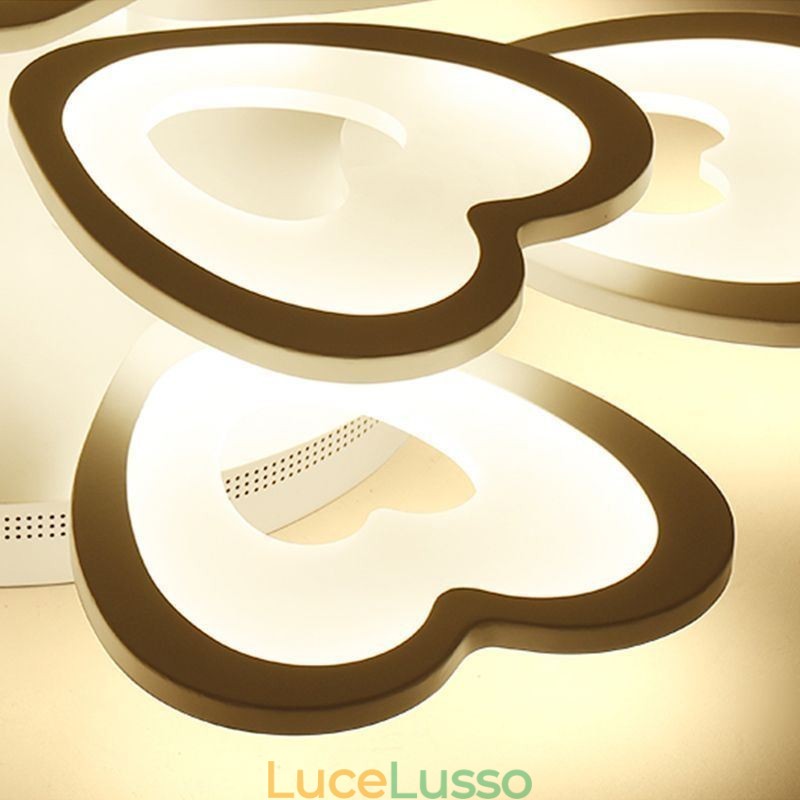 Lampada da soffitto a forma di petalo a forma di cuore, montaggio a filo