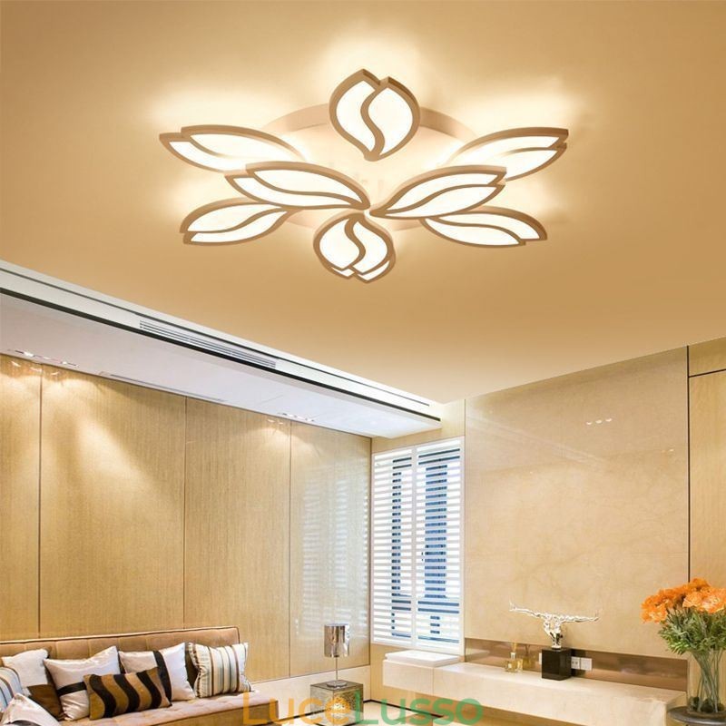 Lampada da soffitto a filo con fiore in acrilico