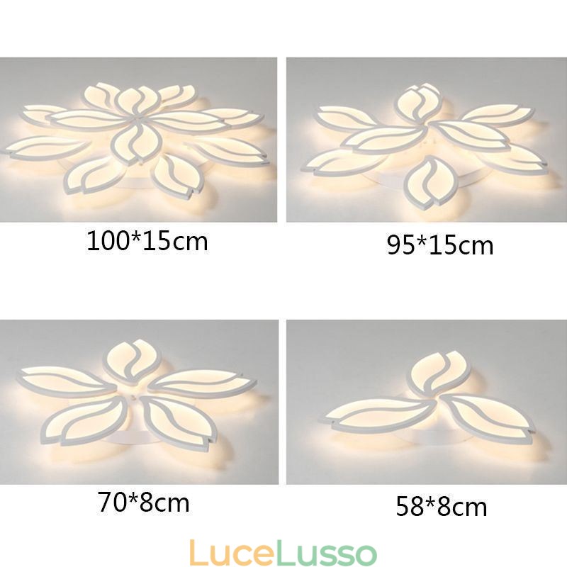 Lampada da soffitto a filo con fiore in acrilico