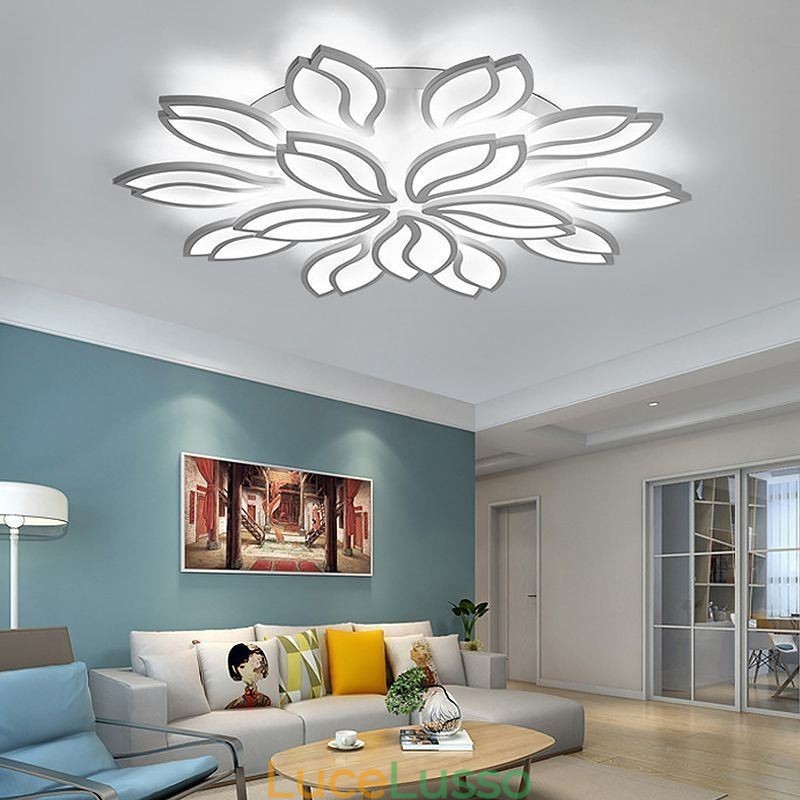 Lampada da soffitto a filo con fiore in acrilico