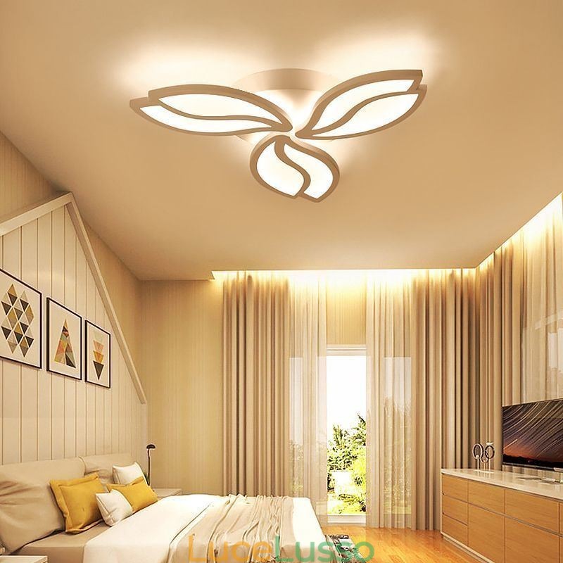 Lampada da soffitto a filo con fiore in acrilico