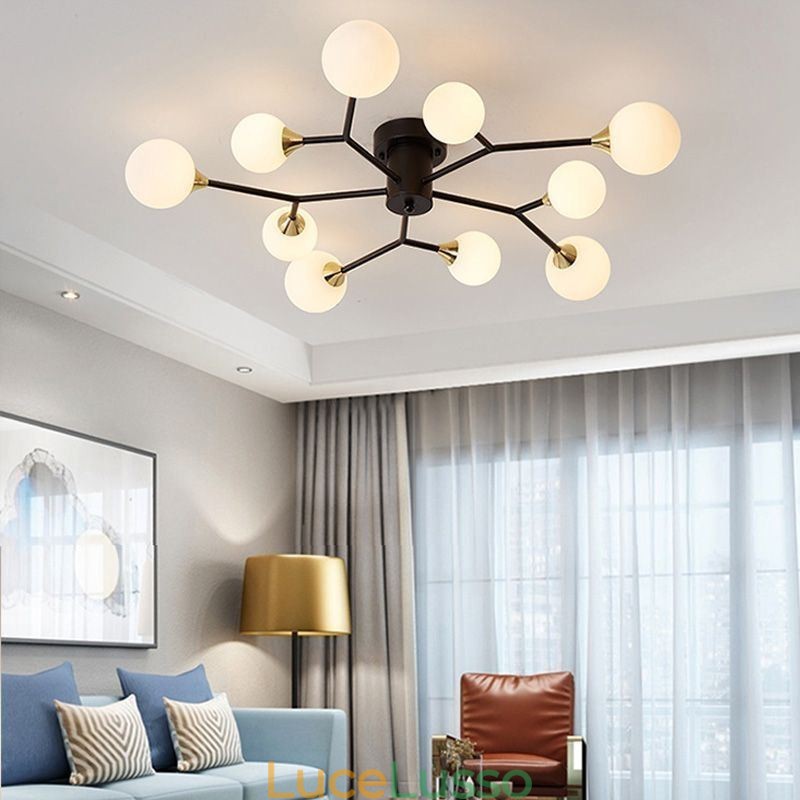 Lampada da soffitto a filo con sfera di vetro Magic Bean