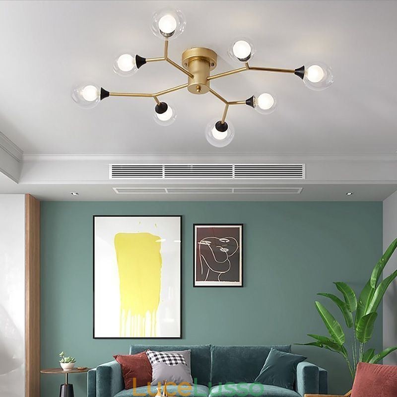 Lampada da soffitto a filo con sfera di vetro Magic Bean