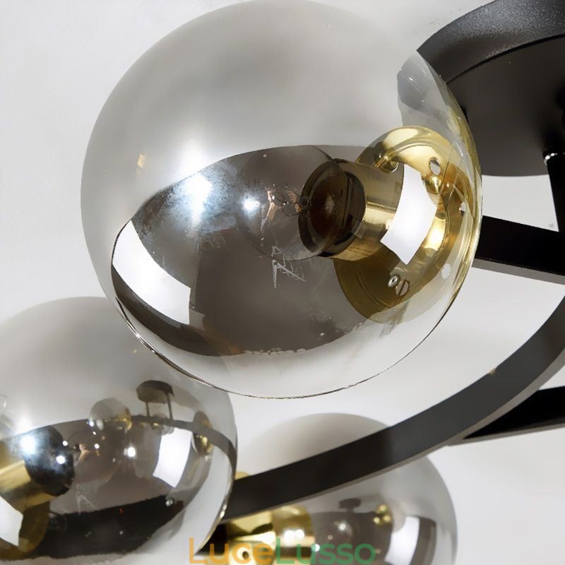 Lampada da soffitto moderna e minimalista a globo in vetro con montaggio a filo