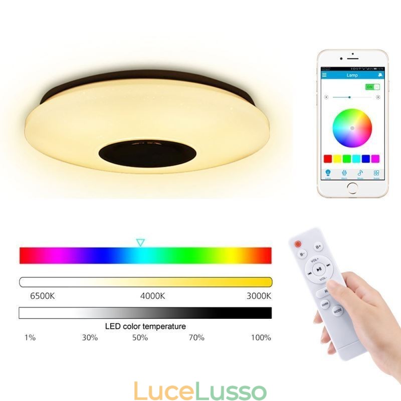 Lampada da soffitto colorata a filo con funzione di temporizzazione dell'altoparlante musicale Bluetooth