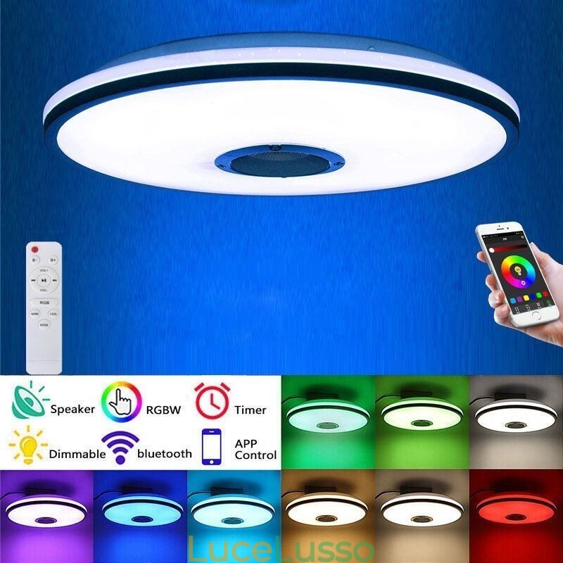 Plafoniera colorata da soffitto con funzione di temporizzazione dell'altoparlante musicale Bluetooth