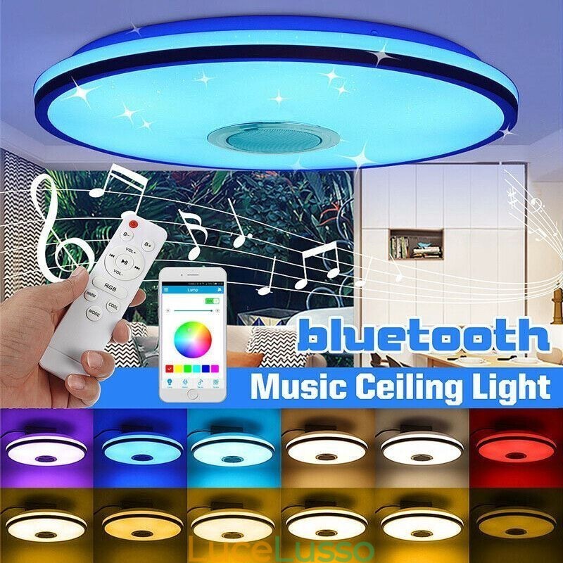 Plafoniera colorata da soffitto con funzione di temporizzazione dell'altoparlante musicale Bluetooth