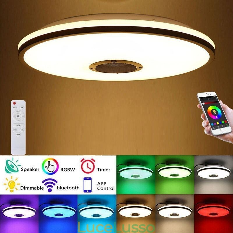 Plafoniera colorata da soffitto con funzione di temporizzazione dell'altoparlante musicale Bluetooth