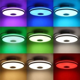 Plafoniera colorata da soffitto con funzione di temporizzazione dell'altoparlante musicale Bluetooth