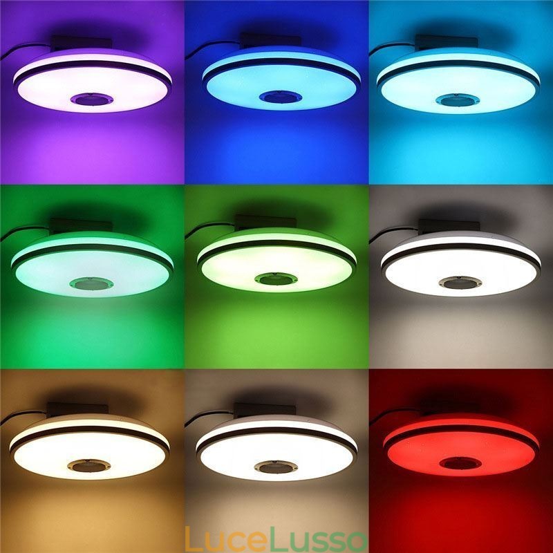 Plafoniera colorata da soffitto con funzione di temporizzazione dell'altoparlante musicale Bluetooth