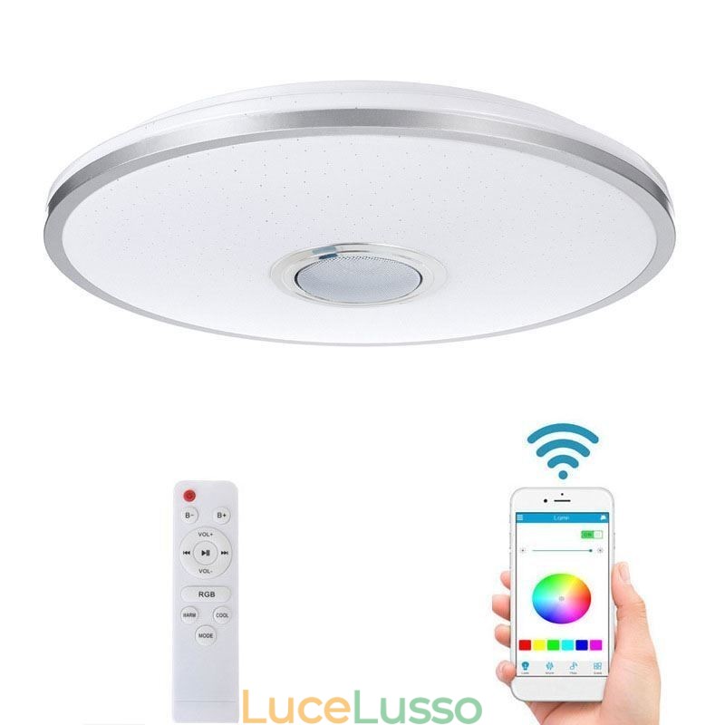 Plafoniera colorata da soffitto con funzione di temporizzazione dell'altoparlante musicale Bluetooth