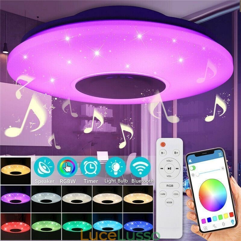 Lampada decorativa da incasso con telecomando APP, altoparlante musicale Bluetooth