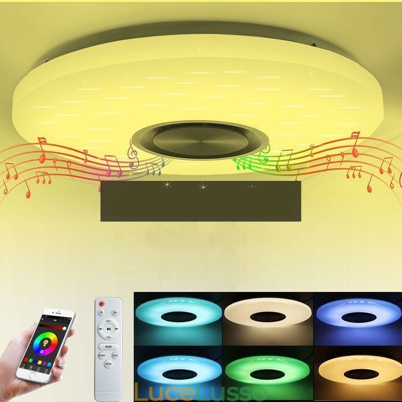 Lampada decorativa da incasso con telecomando APP, altoparlante musicale Bluetooth