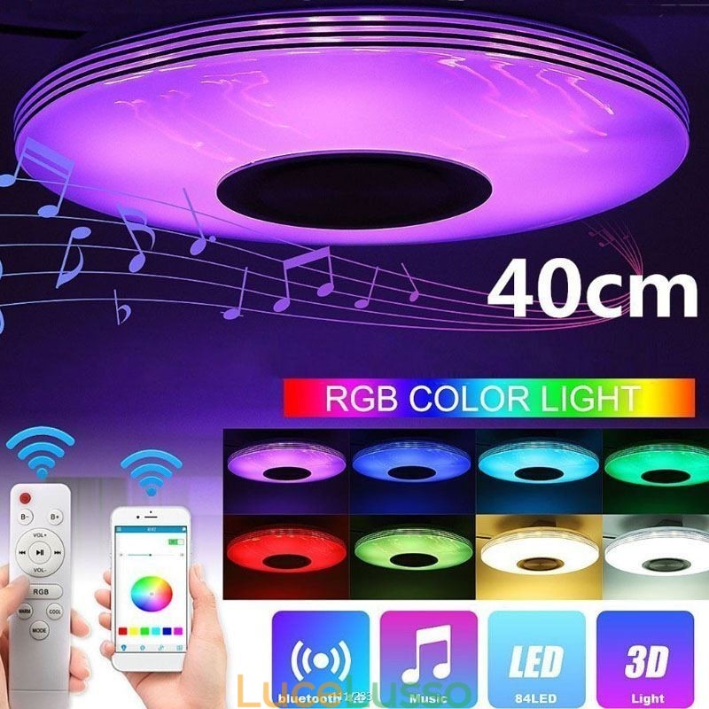 Lampada decorativa da soffitto a filo con controllo remoto tramite APP, altoparlante musicale Bluetooth