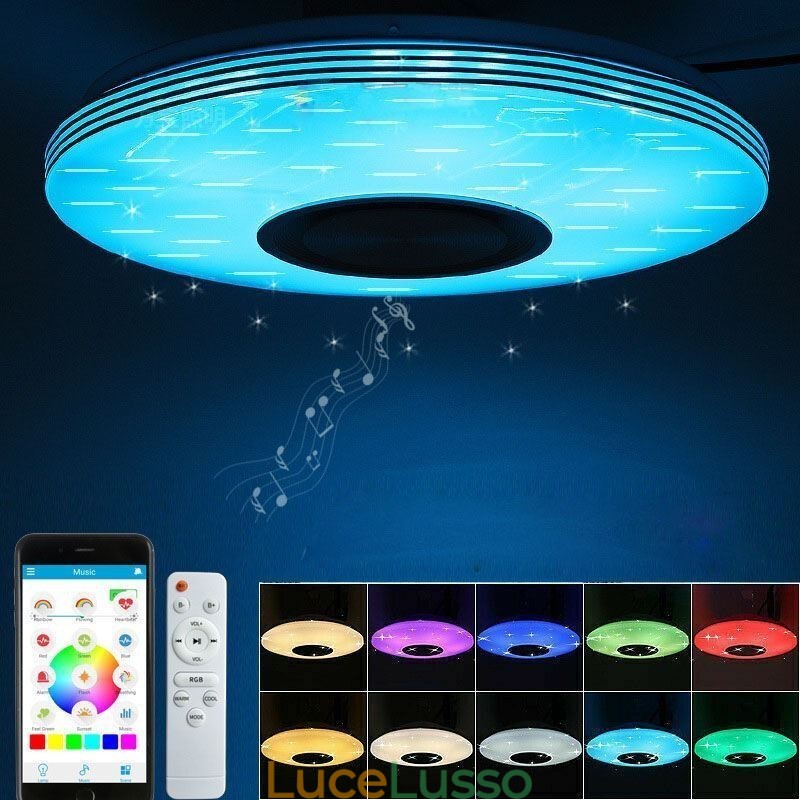 Lampada decorativa da soffitto a filo con controllo remoto tramite APP, altoparlante musicale Bluetooth
