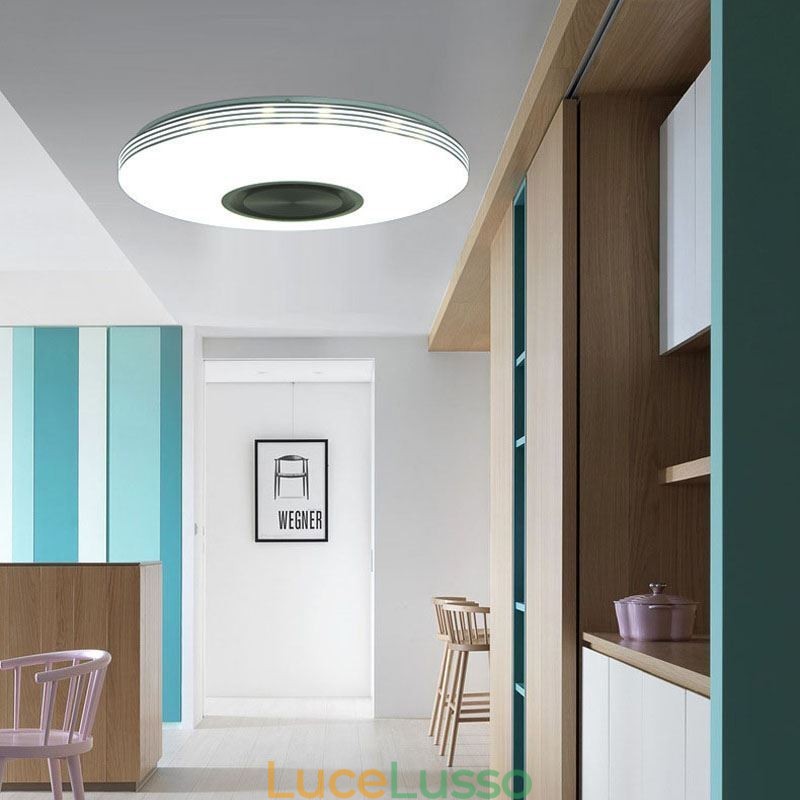 Lampada decorativa da soffitto a filo con controllo remoto tramite APP, altoparlante musicale Bluetooth