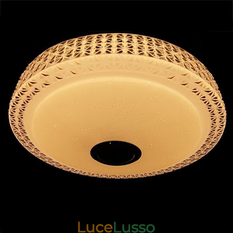 Lampada da soffitto decorativa con telecomando APP, altoparlante musicale Bluetooth, montaggio a filo