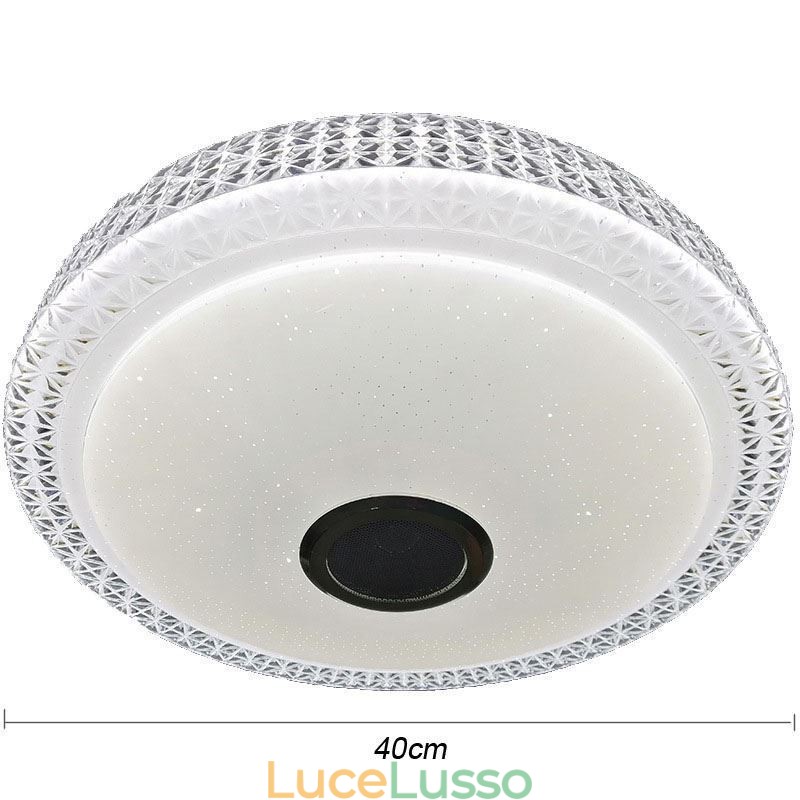 Lampada da soffitto decorativa con telecomando APP, altoparlante musicale Bluetooth, montaggio a filo