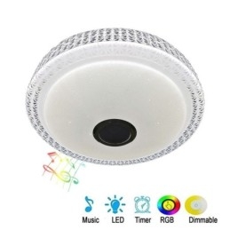 Lampada da soffitto decorativa con telecomando APP, altoparlante musicale Bluetooth, montaggio a filo