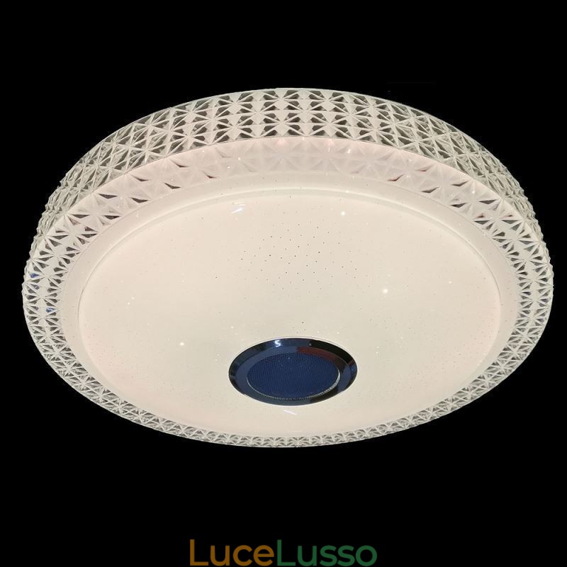 Lampada da soffitto decorativa con telecomando APP, altoparlante musicale Bluetooth, montaggio a filo