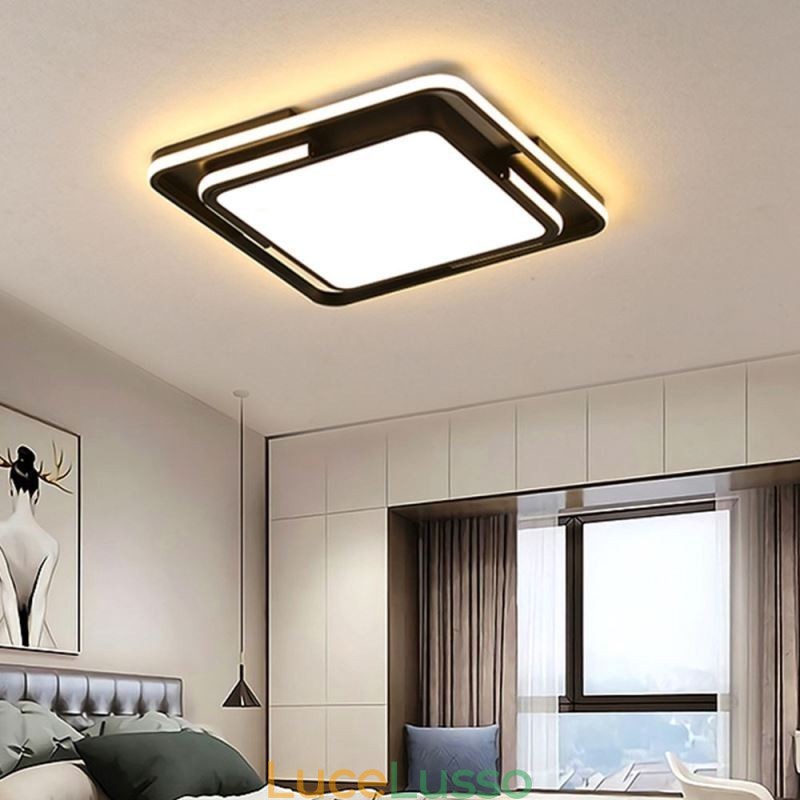 Lampada da soffitto moderna semplice da montare a filo, lampada quadrata in acrilico
