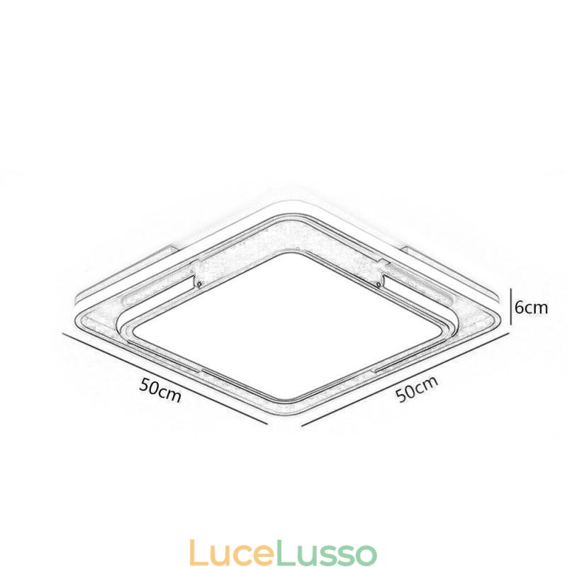 Lampada da soffitto moderna semplice da montare a filo, lampada quadrata in acrilico
