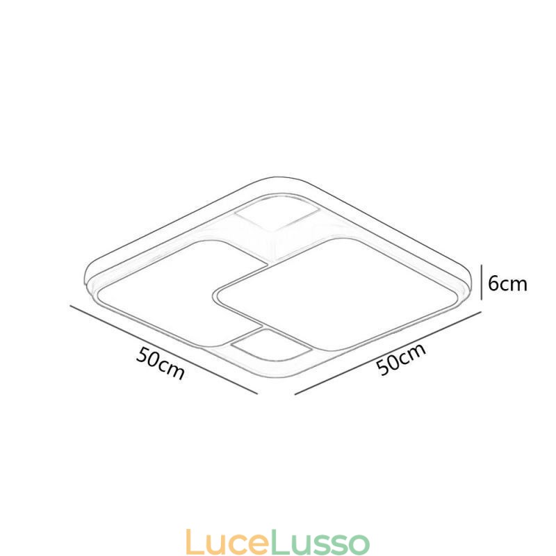 Moderna lampada da soffitto geometrica a filo con decorazione in acrilico