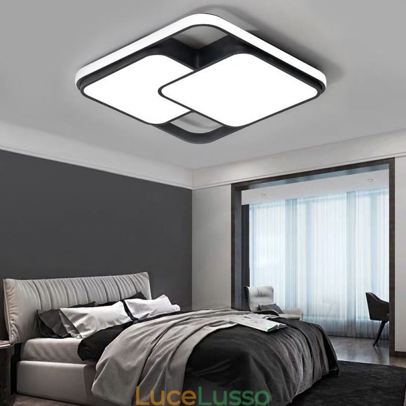 Moderna lampada da soffitto geometrica a filo con decorazione in acrilico